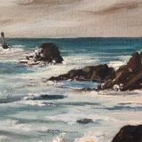 Signed marine oil painting
