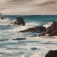 Signed marine oil painting