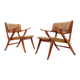 Pair of rope and wood armchairs - 1950s