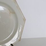 Creil and Montereau plates, 19th century, Perle model, ivory / set of 2
