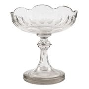 Biedermeier compote, transparent crystal, Czechia, 19th century