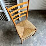 Light wood and straw chair