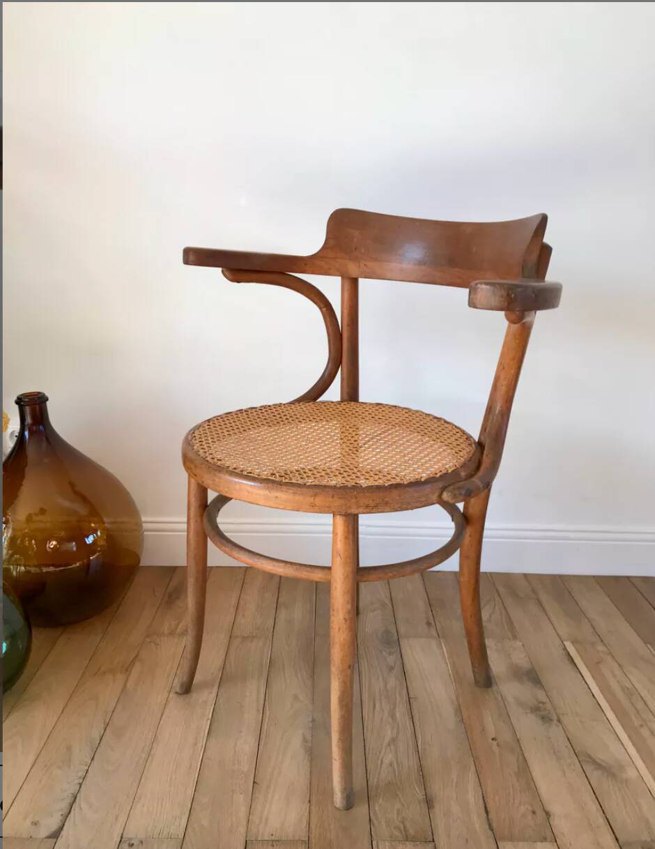 Armchair in cane and bent wood early 20th century