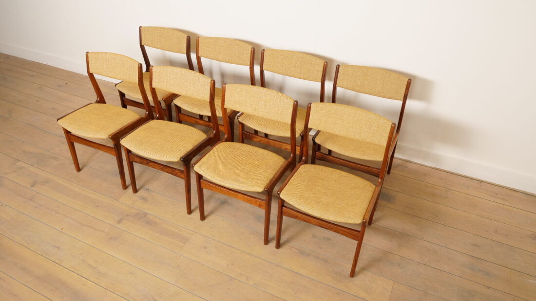 8 dining chairs | rosewood | reupholstered