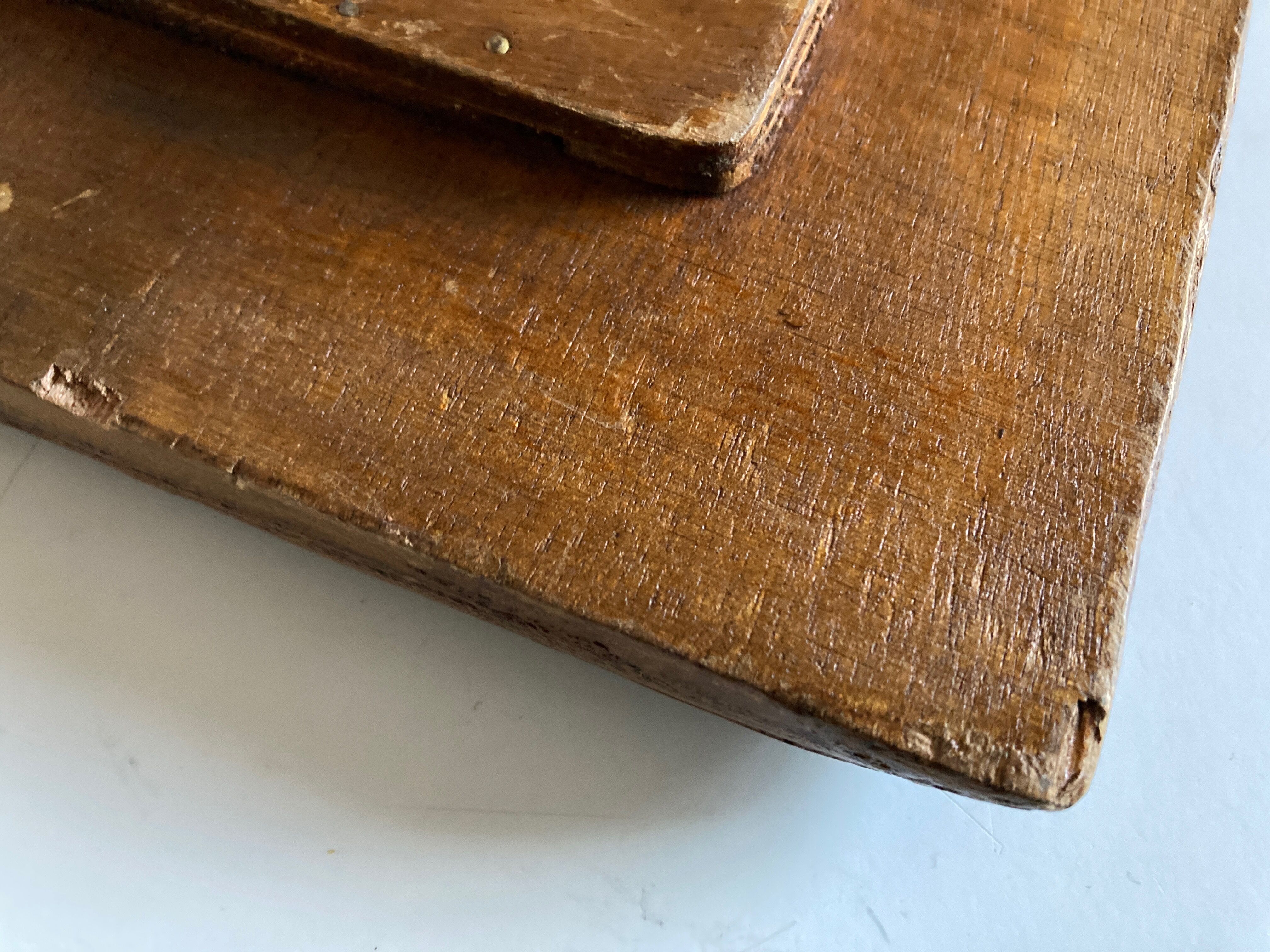 Arts & crafts 1970 mirror in incised resin