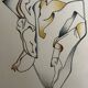 Lithograph jan voss 1976 / abstract surrealist modernist vintage