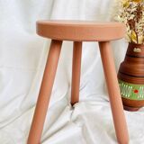Vintage painted wood tripod stool