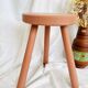 Vintage painted wood tripod stool