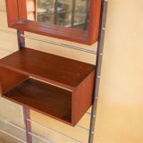 Vintage Scandinavian teak and aluminum coat holder