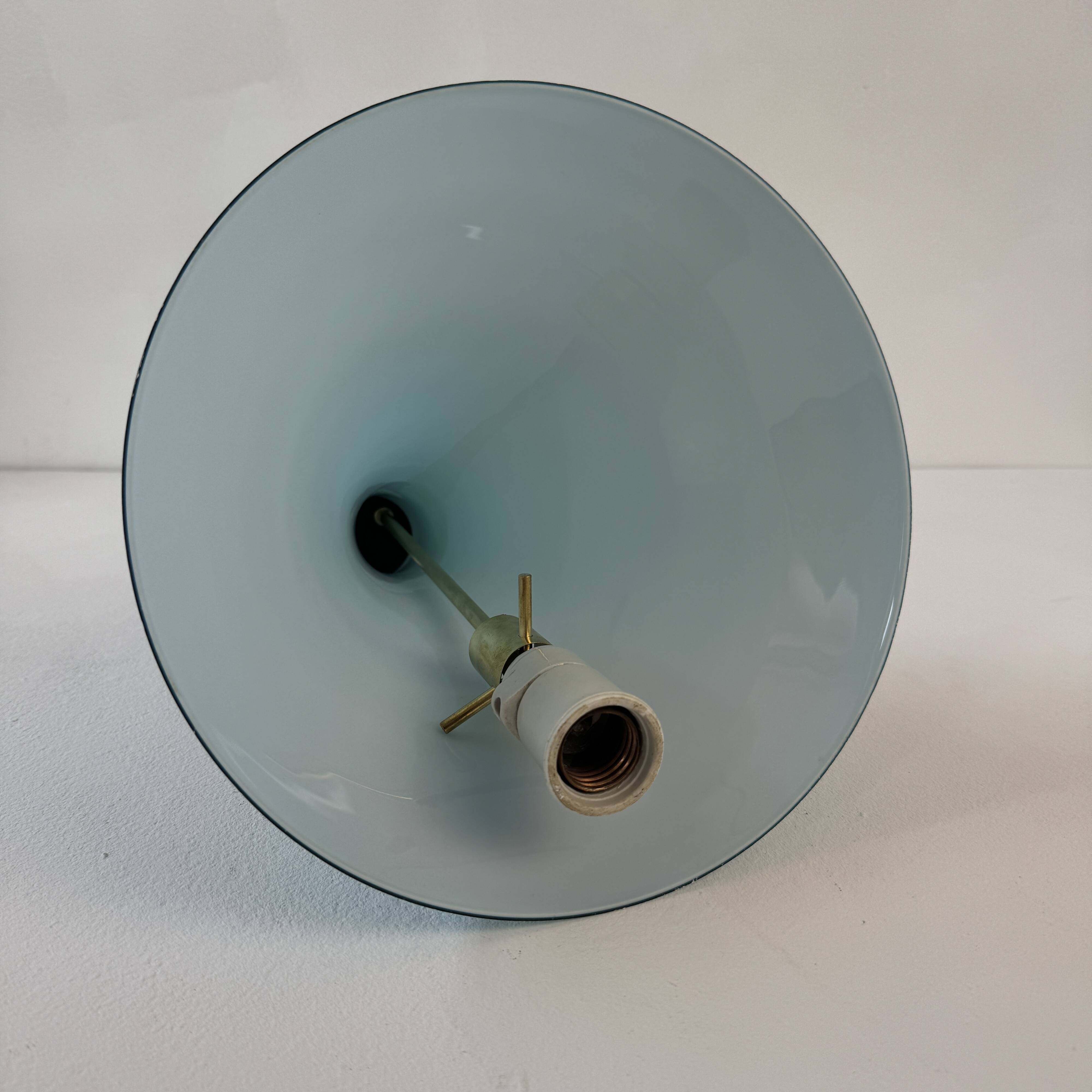 Old vintage blue opaline pendant light
