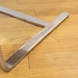 Chrome-plated metal and orange fabric armchair, 1970