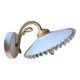 Pair of wall sconces in brass and wavy opaline glass