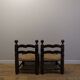 Paire de chaises en bois, assises paillées