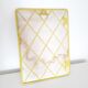 Miroir de barbier mural rectangle contour plastique jaune - 1970 29x38cm