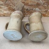Antique pitcher old stoneware beige vintage