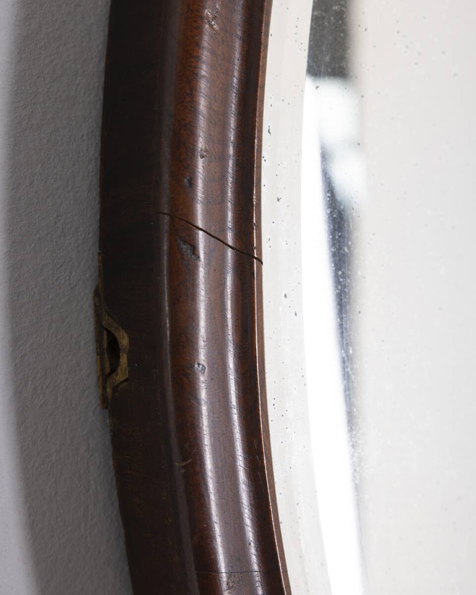 Vintage 1960s Italian-design walnut wall mirror