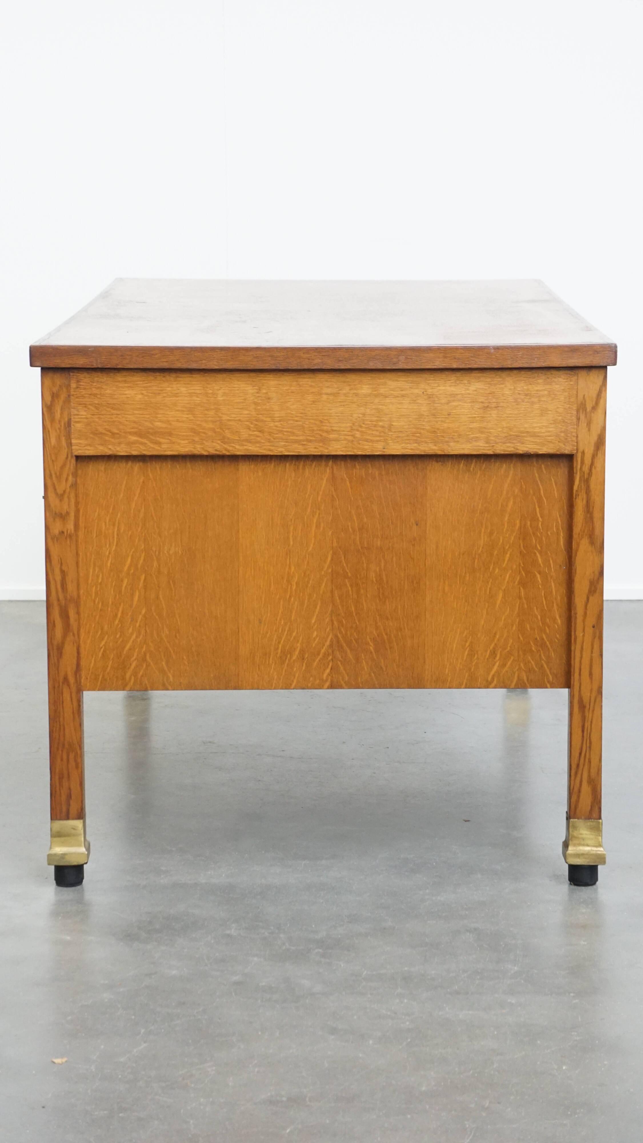 Bureau Art Déco en chêne ancien du début du XXe siècle