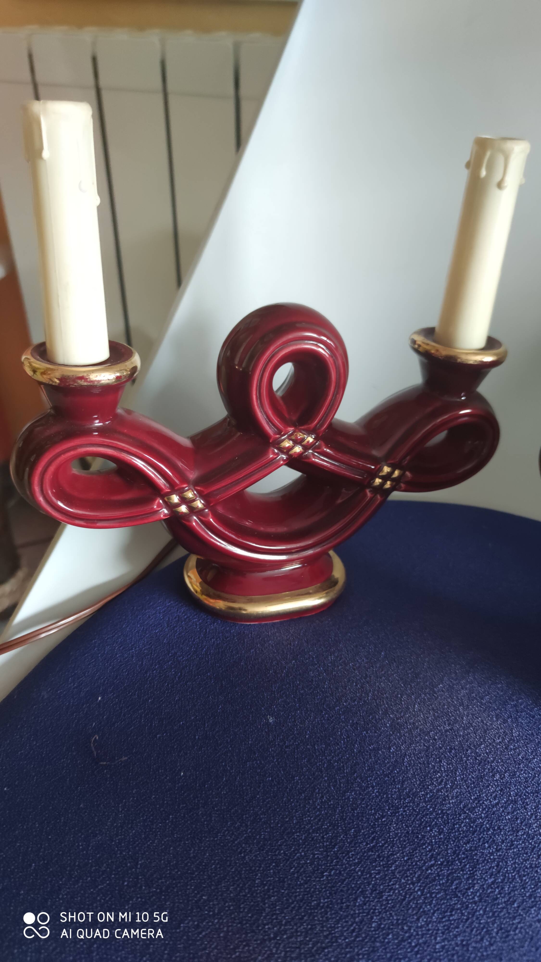 Pair of ceramic candelabra from Vallauris, circa 1950