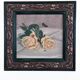 Antique original flower oil painting, yellow roses still life art