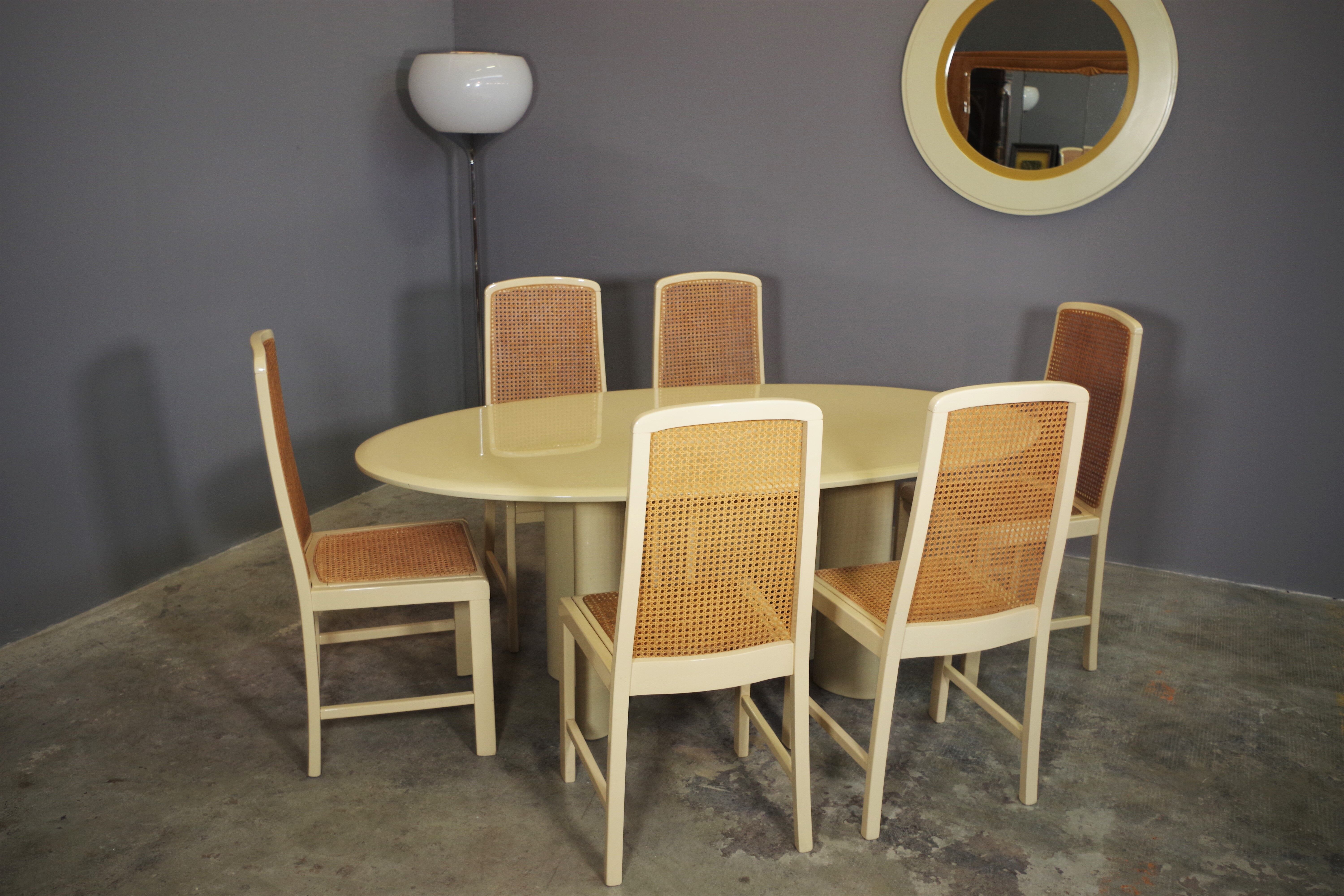 Table and 6 chairs by Mario Sabot from the 70s