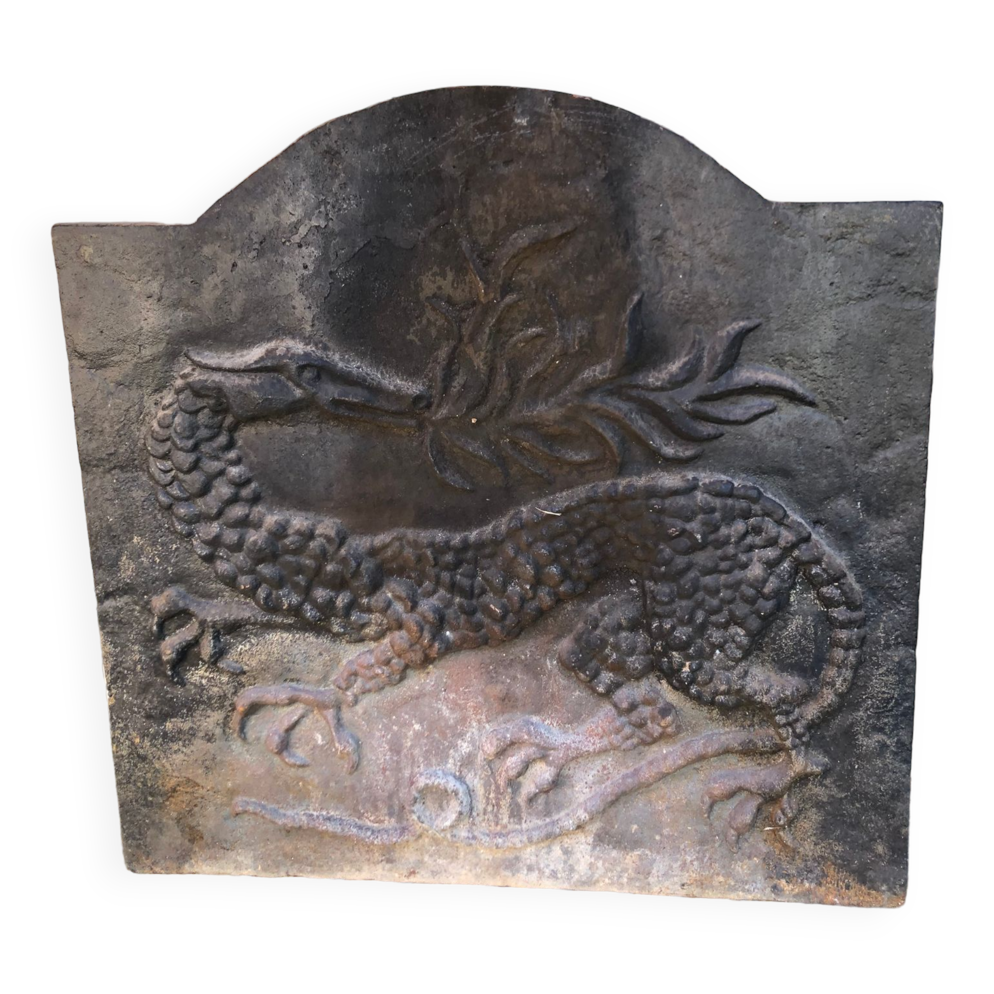 Cast iron fireplace plate