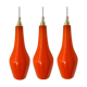 Set of three new electrified orange vintage pendant lamps