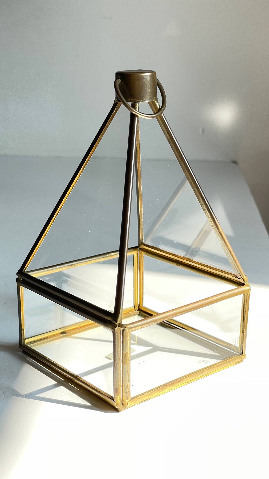 Vide-poche verre et laiton vintage
