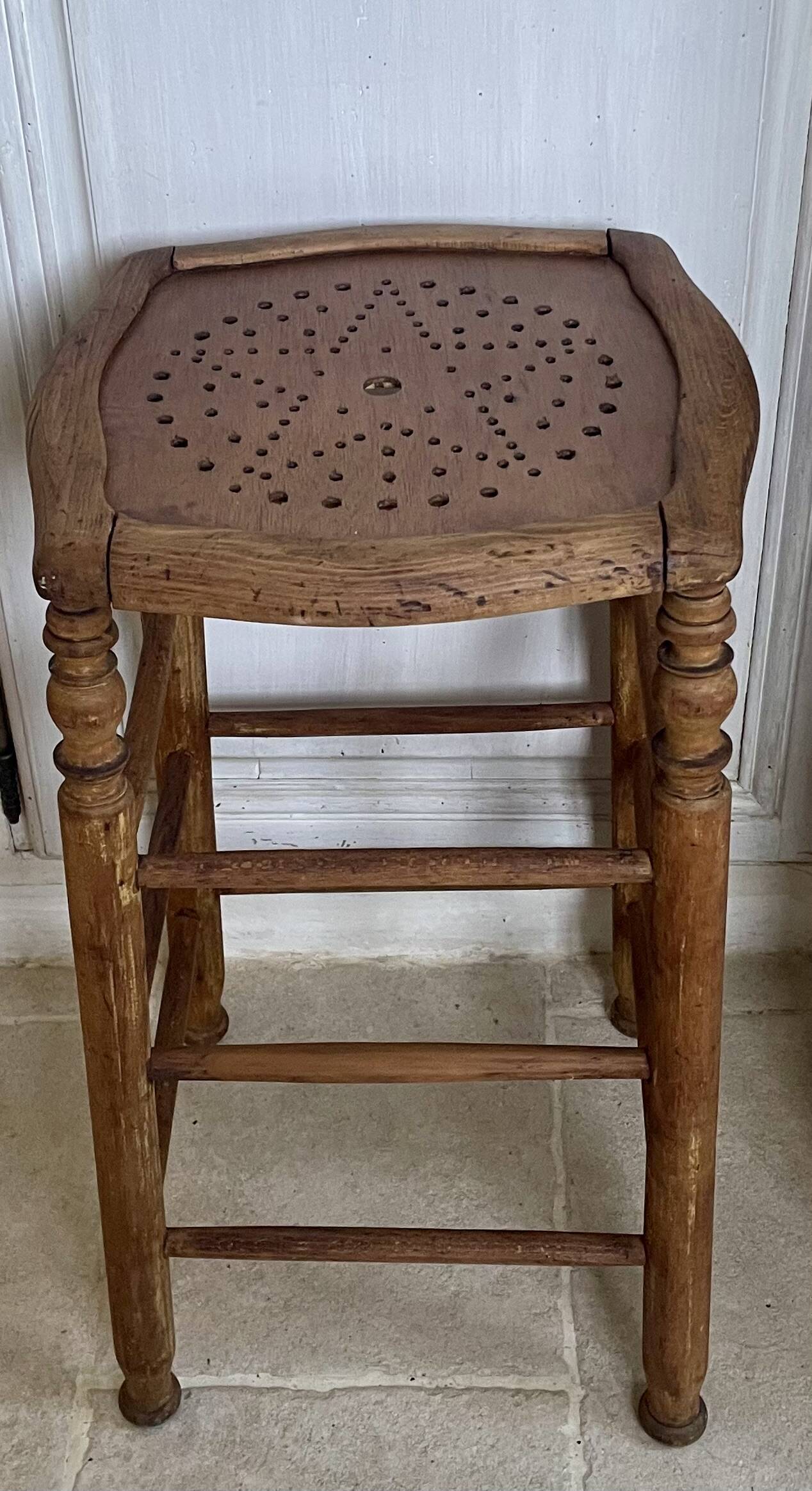 Old wooden bar stool
