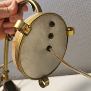 A set of very old art deco table lamps, estimated 1920s in brass and marble.