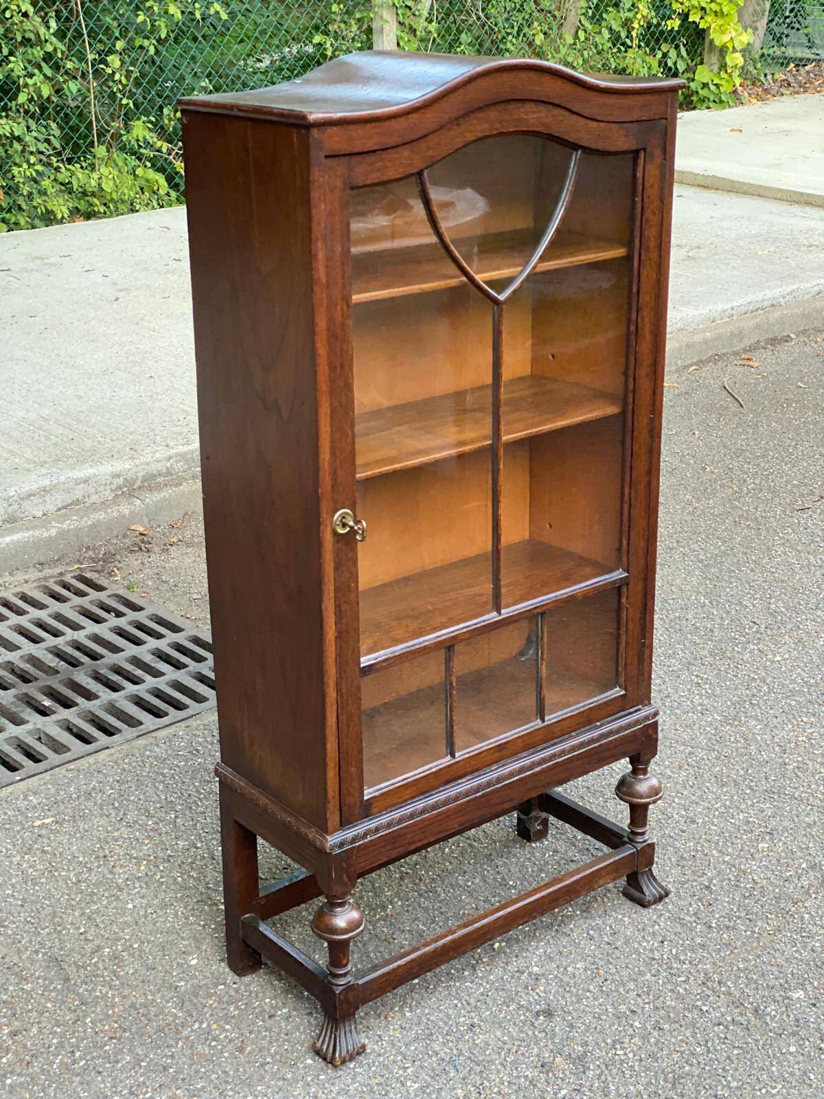 19th century English Regency solid wood display cabinet