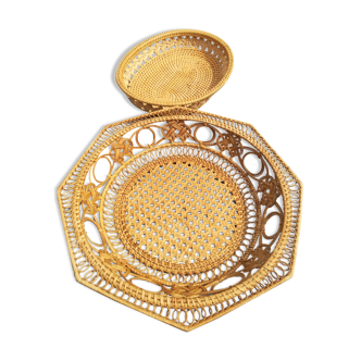 Set of 2 wicker lace baskets