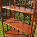 Library, vintage rattan shelves