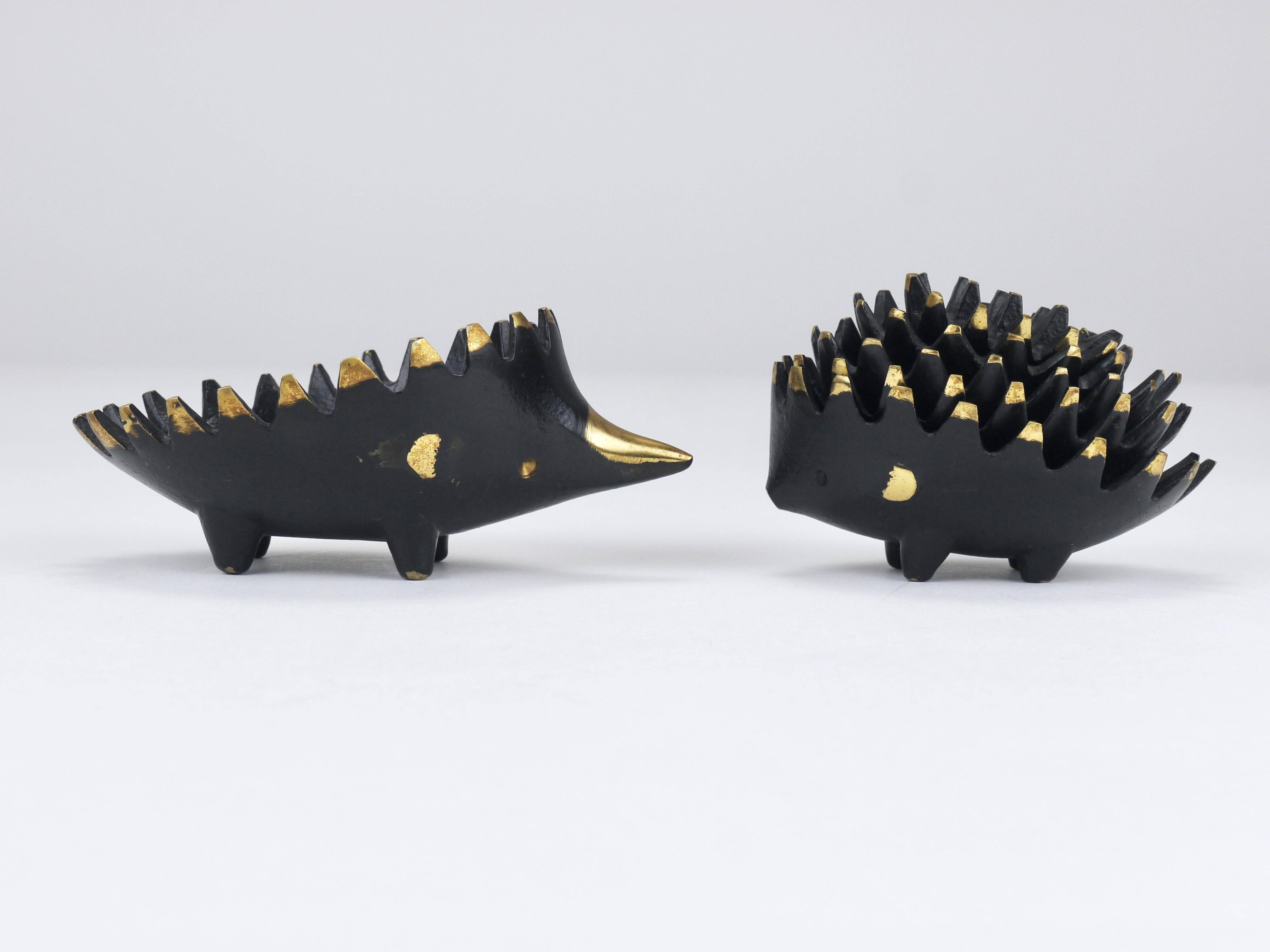 Cendriers empilables en laiton hérisson de Walter Bosse, Herta Baller, Autriche, années 1950