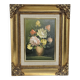Framed flower bouquet tableau XXth
