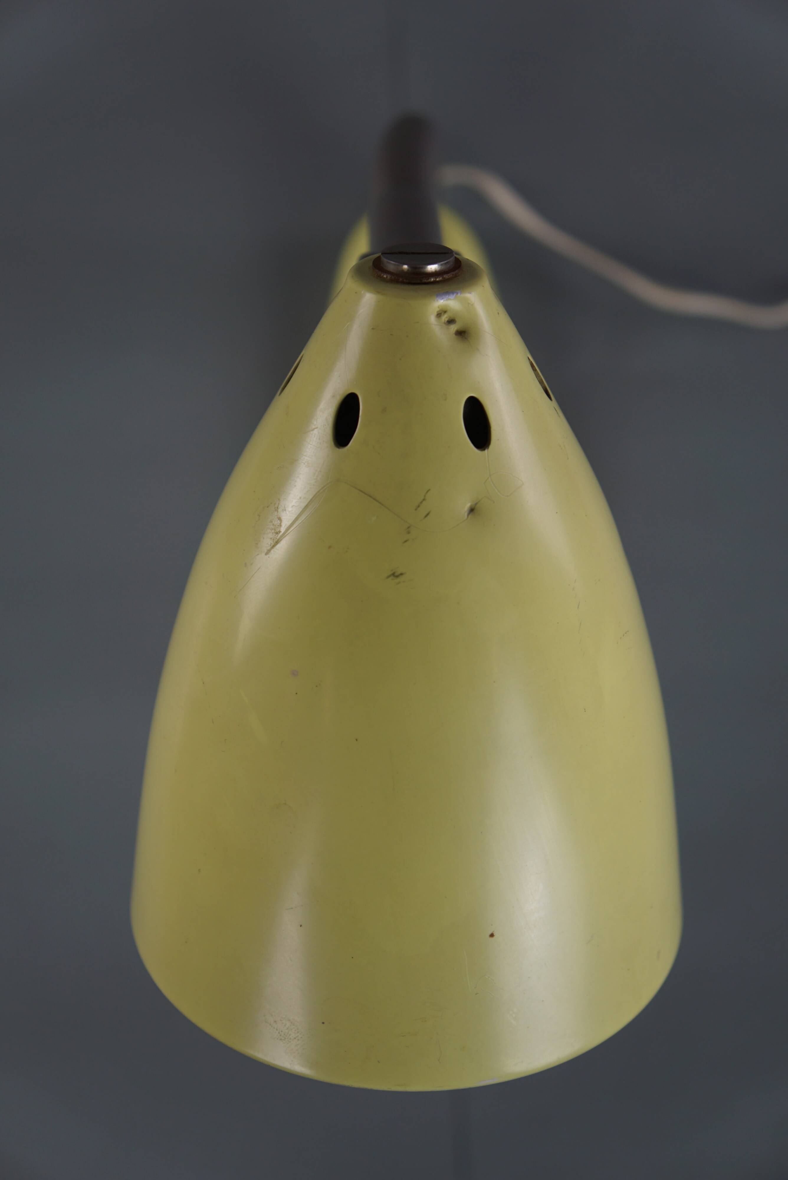 Yellow metal vintage 1960s design lamp/desk lamp