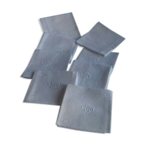 Lot de 8 serviettes de table anciennes