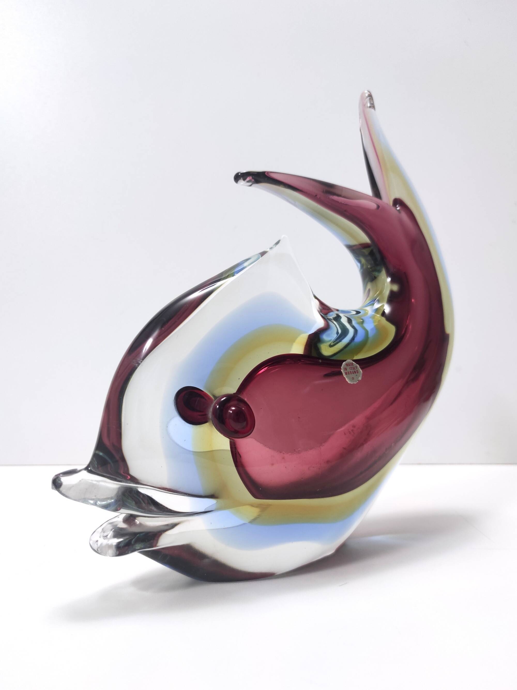 Sommerso Murano Glass Vase Ascribable to Poli for Seguso, Italy