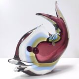 Sommerso Murano Glass Vase Ascribable to Poli for Seguso, Italy