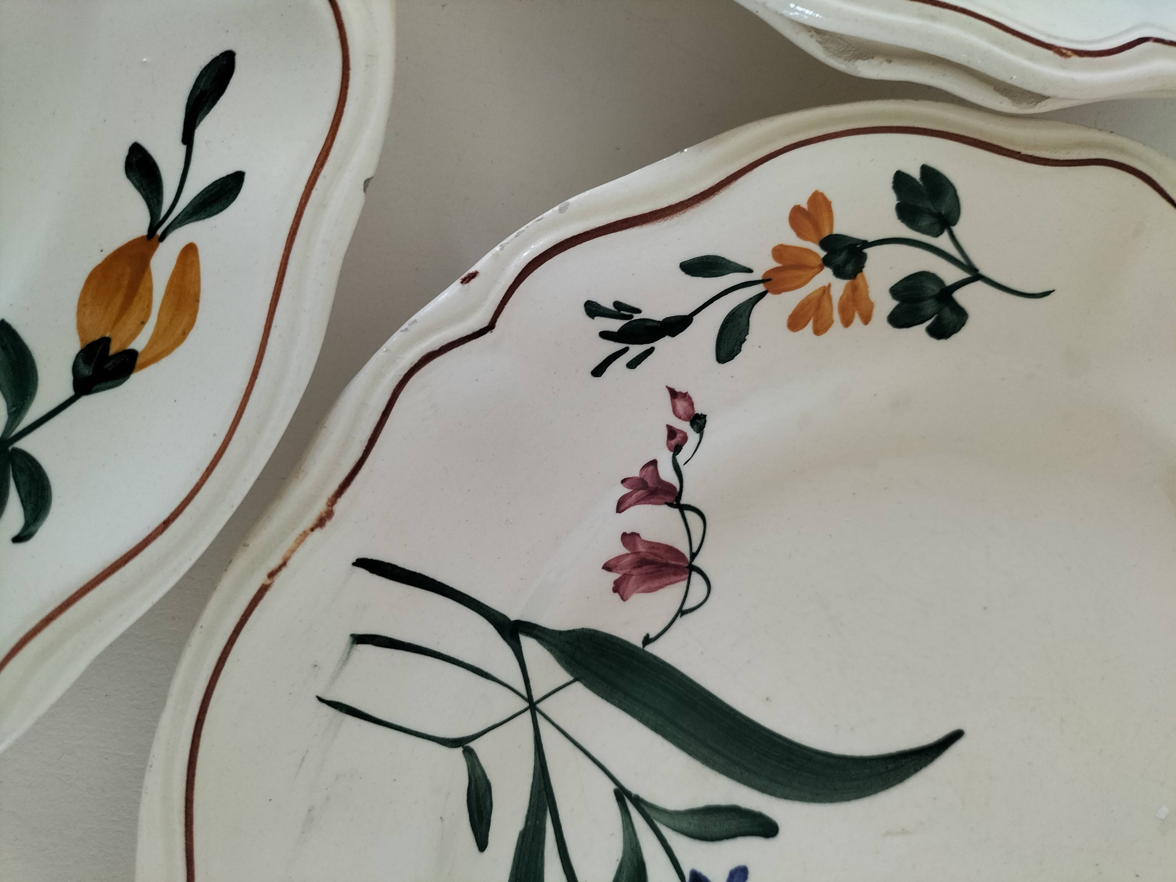 Antique Longchamp plates – “Tulips” model – 1950s-1960s