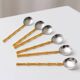 Two-Tone Gucci Bamboo Spoons Set - Gold-Plated Handles, Silver Bowls, Vintage 1970s Mid-Century Design