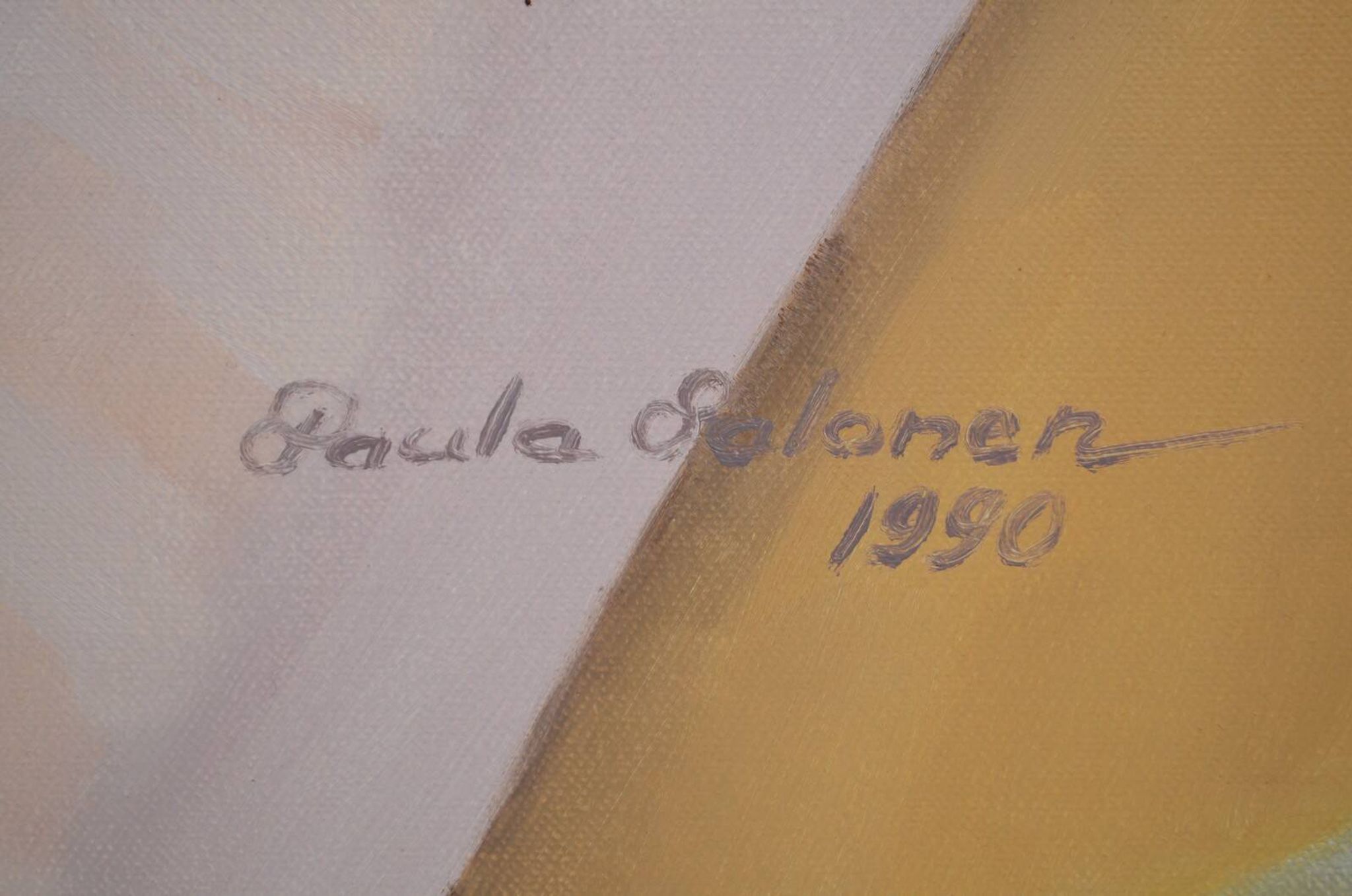 Huile sur toile, nature morte aux coraux, Paula Salonen, 1990