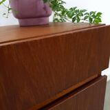 Teak fineer kastje met lades, nr. 2