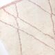 Moroccan berber carpet beni ouarain ecru with pink diamonds engraved 295x200cm