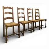 Set of 4 rush-seated chairs
