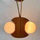Scandinavian design chandelier pendant, rope, opaline and pine, from the 1980s