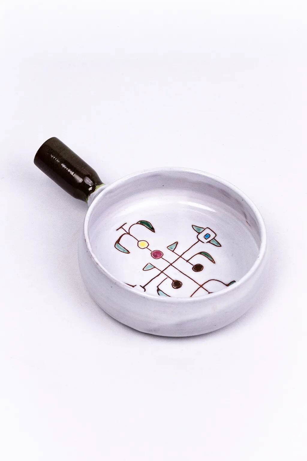 Jean Rivier (1915-2017) – Enamelled ceramic pan with geometric decoration