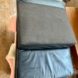 Canape seltz elm and leather design 1960