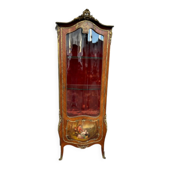 Vitrine bombée de style louis XV époque Napoléon lll - vernis martin - 19ème