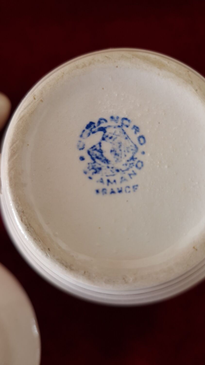 Pink ceramic coffee service by St Amand Ceranord