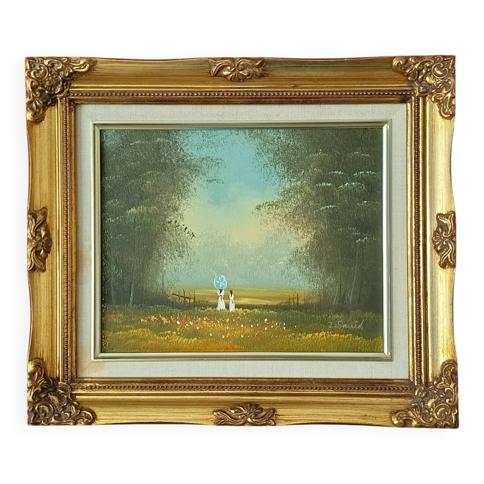 Tableau huile Femmes à l' ombrelle